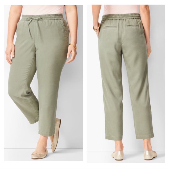 Talbots Pants - Talbots Easy Drawstring Pants Olive Green SP